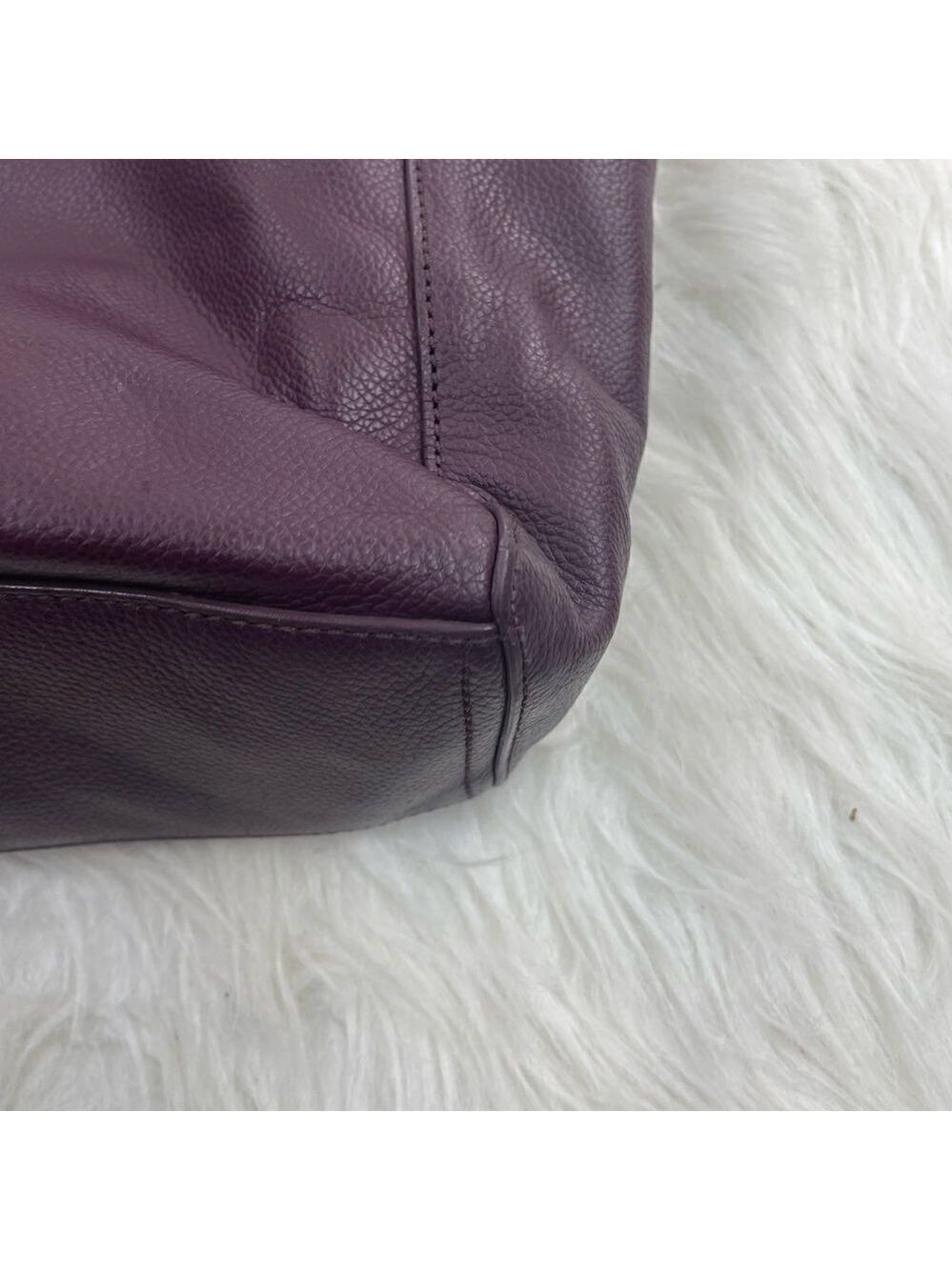 Cole Haan Purple Leather Dual Strap Handbag - Picture 9 of 16